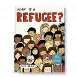 Who are refugees? Why are they called that word? Why do they need to leave their country? In this simple, graphic, and bold picture book for children, the author explores what it means and feels like to be a refugee and how we can empathize and help them. The opening pages show a crowd of people with varying skin tones and hair colors—refugees, the image implies, don’t all look one way, reinforcing the idea that any person in the world, given the right circumstances, could become a refugee. Great for Elementary students.