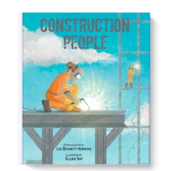 How does an empty lot transform into a new hotel? This book begins with a busy construction site, and an architect's (and her daughter's) dreams drawn on blueprint paper. Next, workers with huge machines roll in. Poems full of noise and action describe every step of the construction process. From welders and carpenters building the skeleton of the building to plumbers and electricians making its insides work, this book celebrates people and equipment working together to build something magnificent. Great for Elementary students.