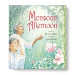 An Indian boy and his grandfather enjoy a rainy day during monsoon season. It is monsoon season in India. Outside, dark clouds roll in and the rain starts to fall. As animals scatter to find cover, a young boy and his dadaji (grandfather) head out into the rainy weather. Great for Elementary students.