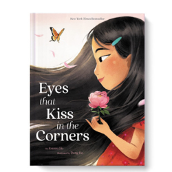A young Asian girl notices that her eyes look different from her peers'. They have big, round eyes and long lashes. She realizes that her eyes are like her mother's, her grandmother's, and her little sister's. They have eyes that kiss in the corners and glow like warm tea, crinkle into crescent moons, and are filled with stories of the past and hope for the future. Recommended for Elementary students.