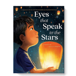 A young Asian boy, who notices that his eyes look different from his friends', realizes that his eyes--like his father's, grandfather's, and younger brother's--rise to the skies, speak to the stars, and are visionary. Recommended for Elementary students.