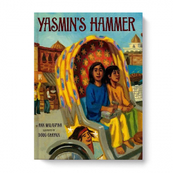 Yasmin lives in Bangladesh and helps her father build houses using a hammer. The story explores themes of determination, hard work, family, and community. Recommended for Middle School students.