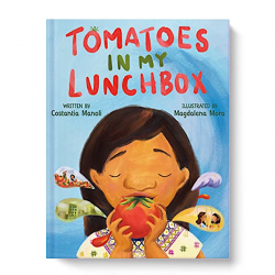 A child, newly arrived in another country, feels displaced, lonely, and a little scared on her first day of school. Her name doesn't sound the way she's used to hearing it. She knows she doesn't fit in. And when she eats her whole tomato for lunch, she can feel her classmates observing her- and not quite understanding her. But sometimes all it takes is one friend, one connection, to bring our worlds together. Recommended for Elementary students.
